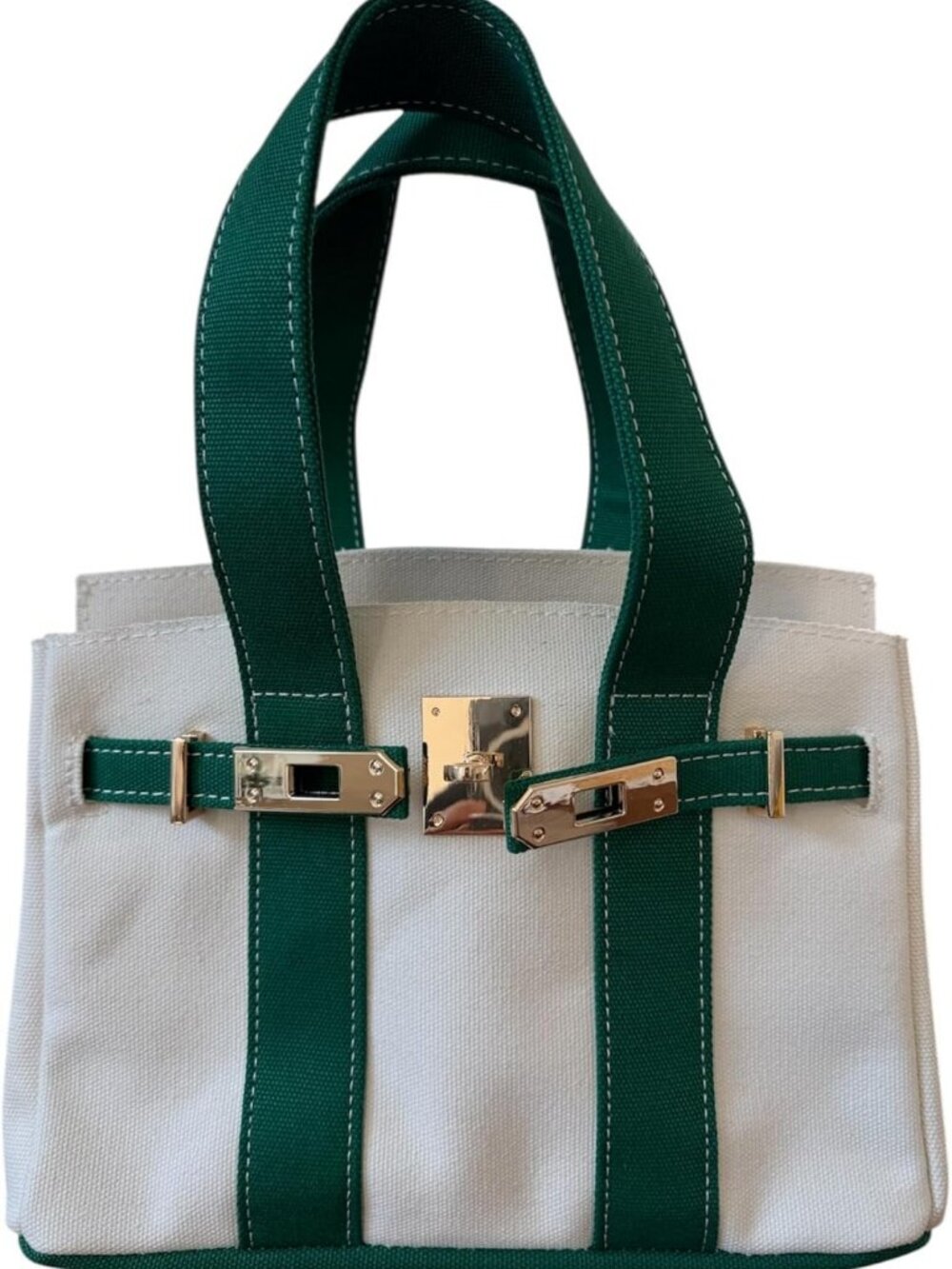 Stylish Canvas Mini Tote Bag with 8 Pockets, Distressed Look, Durable & Chic